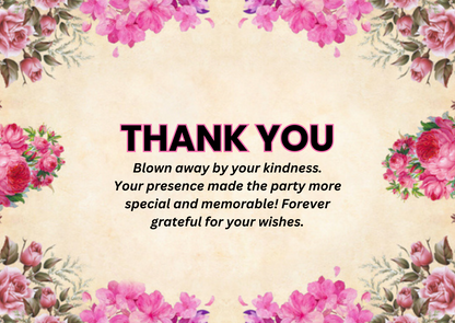 Vibrant Luau Theme Birthday Thank You Card