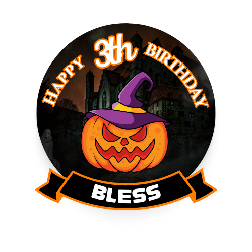 Spooky & Fun Halloween Digital Birthday Cake Topper