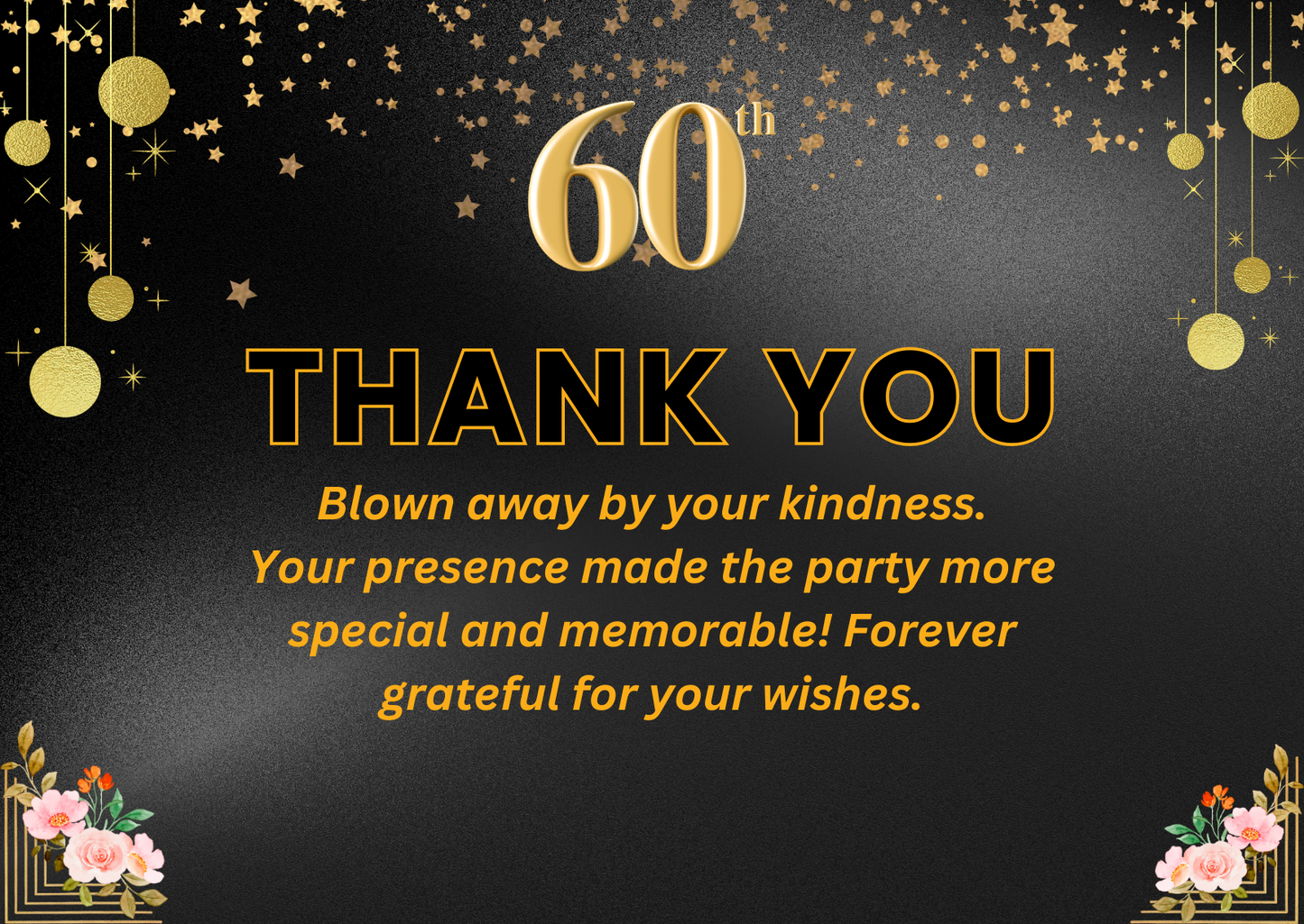60 Birthday Thank You Card For Your Birthday