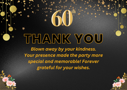 60 Birthday Thank You Card For Your Birthday