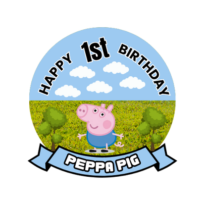 Peppa Pig theme Cake Topper