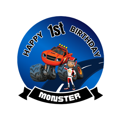 Blaze and the Monster Machines Birthday theme Cake Topper