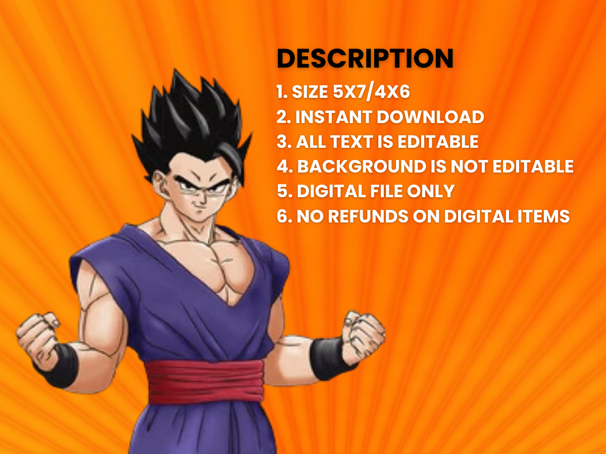 Dragon Ball Z Digital Birthday Invitation | Customize and Personalize