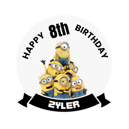 Fun and Animated Minion Birthday theme Cake Topper