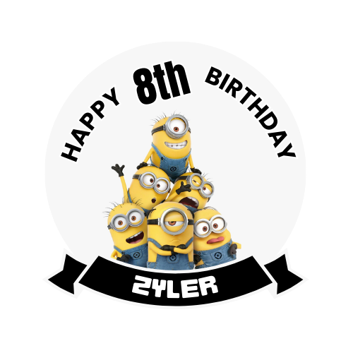 Fun and Animated Minion Birthday theme Cake Topper