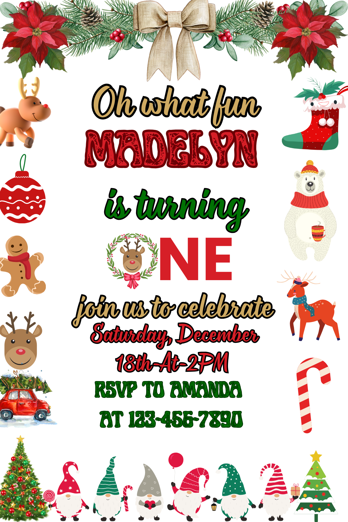 Christmas Party Theme Card Invitation | Christmas Party Theme