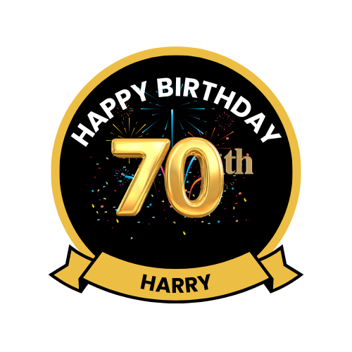 70th Birthday Theme Cake Topper