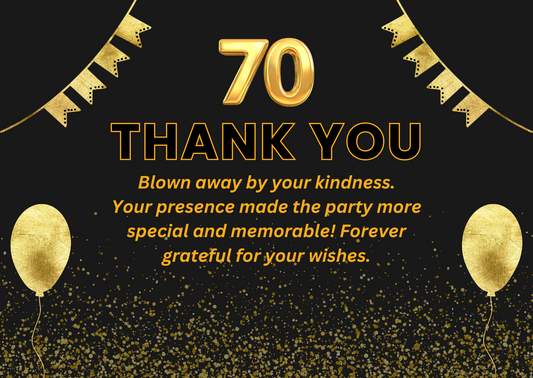 70 Birthday Thank You Card For Your Birthday