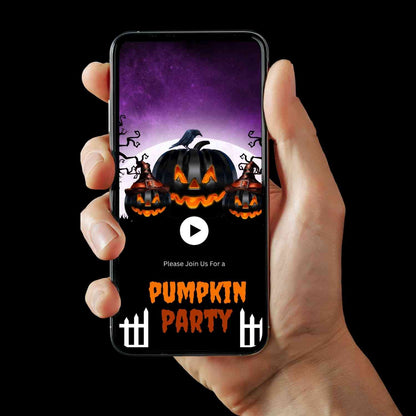 Spooky Pumpkin Halloween Video Invite | Animated Pumpkin Video Invite