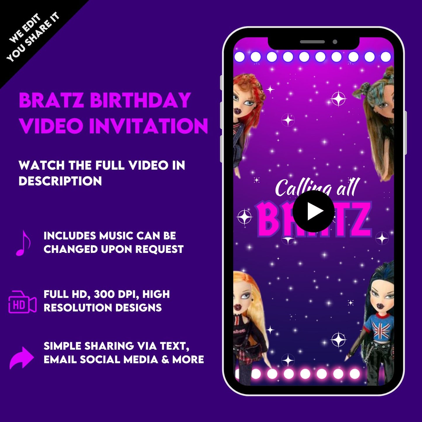Bratz Birthday Video Invitation Bratz Girl Birthday Party Animated I