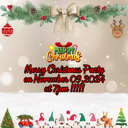 Merry Christmas Party Reminder Card