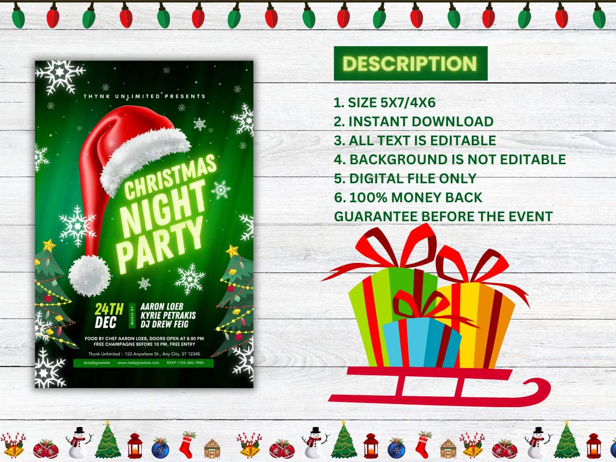 Digital Christmas Party Invitation Card | Christmas Invitations Card