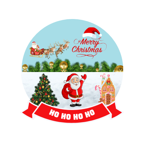 Digital Christmas Party Cake Topper