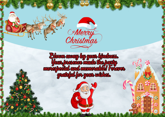Digital Merry Christmas Party Thank You Card
