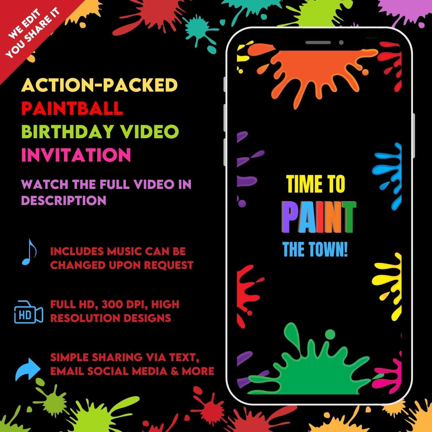 Action-Packed Paintball Birthday Video Invitation | Personalized and Exciting