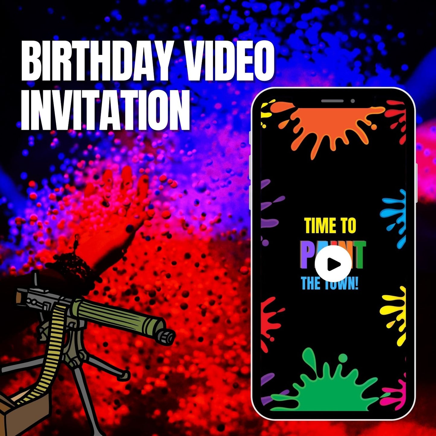Action-Packed Paintball Birthday Video Invitation | Personalized and Exciting