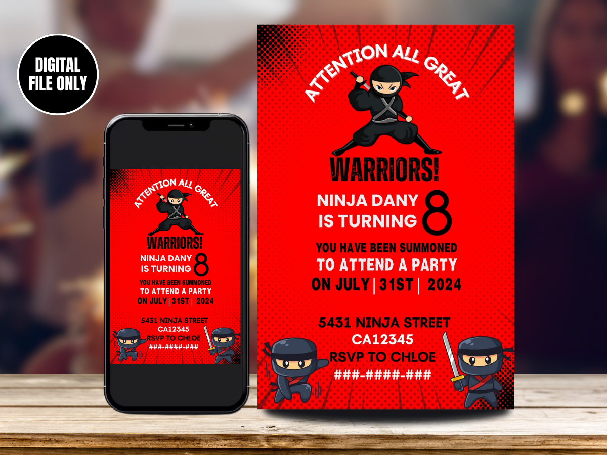 african-american-ninja-boy-digital-birthday-card-invitation-mr-invites for Free Printable Ninja Birthday Invitations African American Ninja Boy Digital Birthday Card Invitation – Mr.Invites for Free Printable Ninja Birthday Invitations