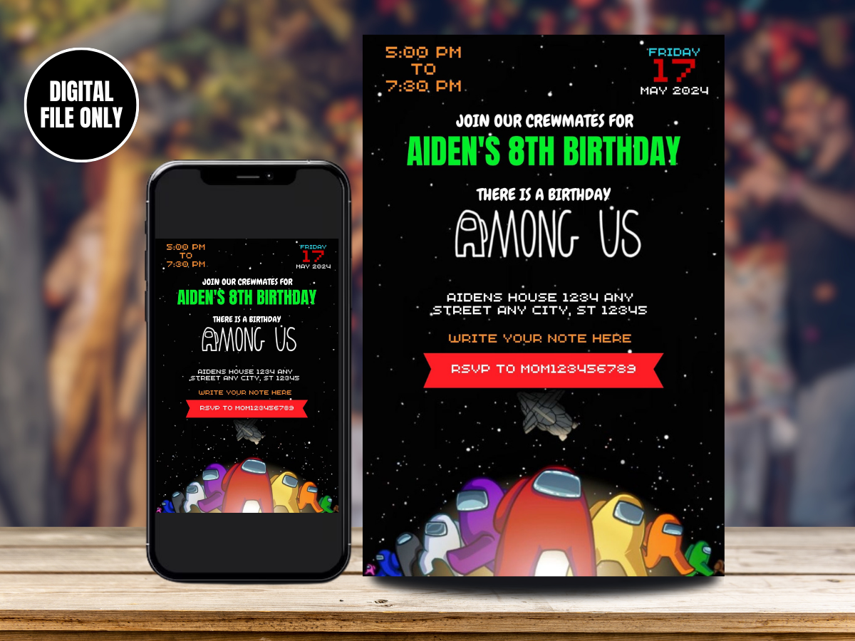Among Us Digital Birthday Party Invitation | Among Us Birthday Invite – Mr. Invites among-us-digital-birthday-party-invitation-among-us-birthday-invite-mr-invites