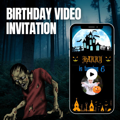Animated Halloween Theme Party Video Invitation | Custom Halloween Party Invite