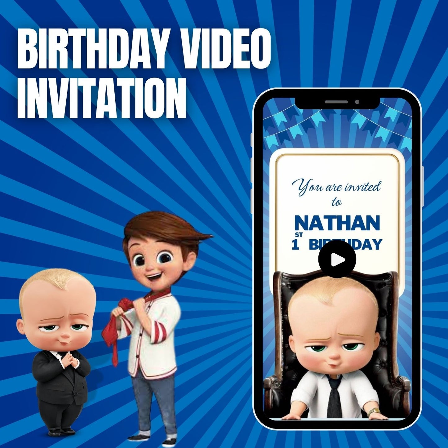 Baby Boss Birthday Party Video Invitation | Baby Boss Birthday Theme Invite