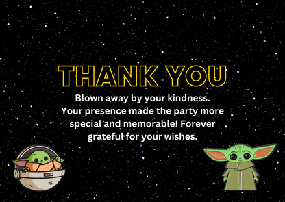 Baby Yoda Thank You Card For Your Birthday