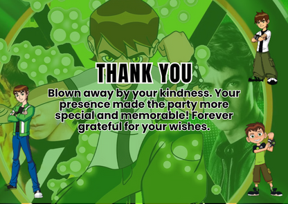 Digital Ben 10 Birthday Thank You Card