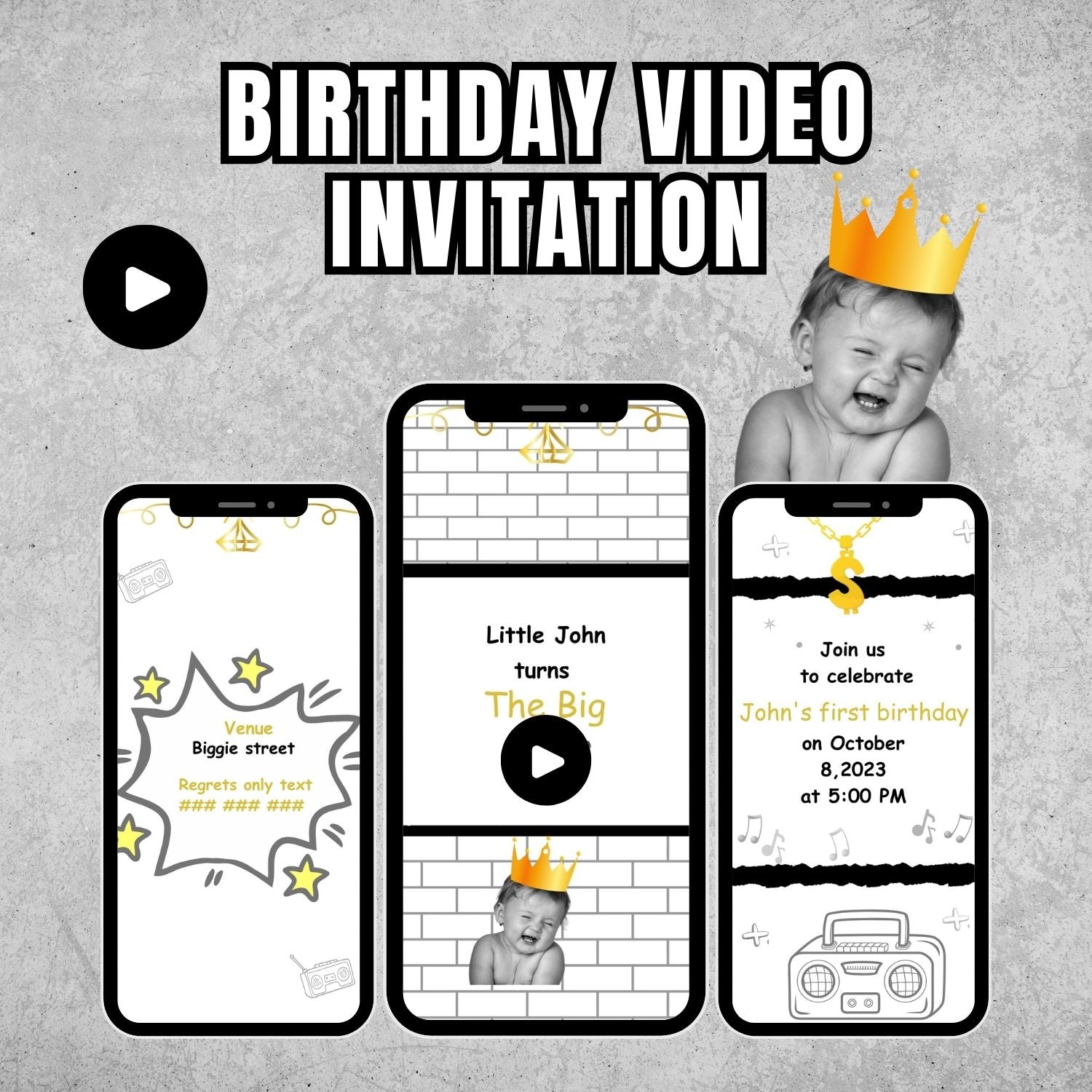 Biggie Smalls Birthday Video Invitation | Hip-Hop Party Invites