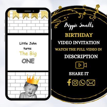 Biggie Smalls Birthday Video Invitation | Hip-Hop Party Invites