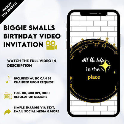 Biggie Smalls Birthday Video Invitation | Hip-Hop Party Invites