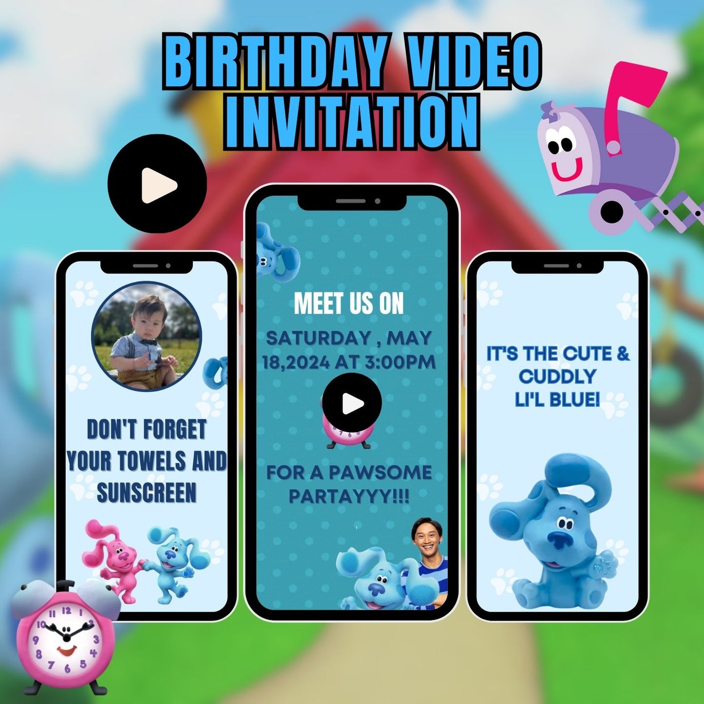Blue's Clues Birthday Video Invitation | Personalized Animated Party Invite