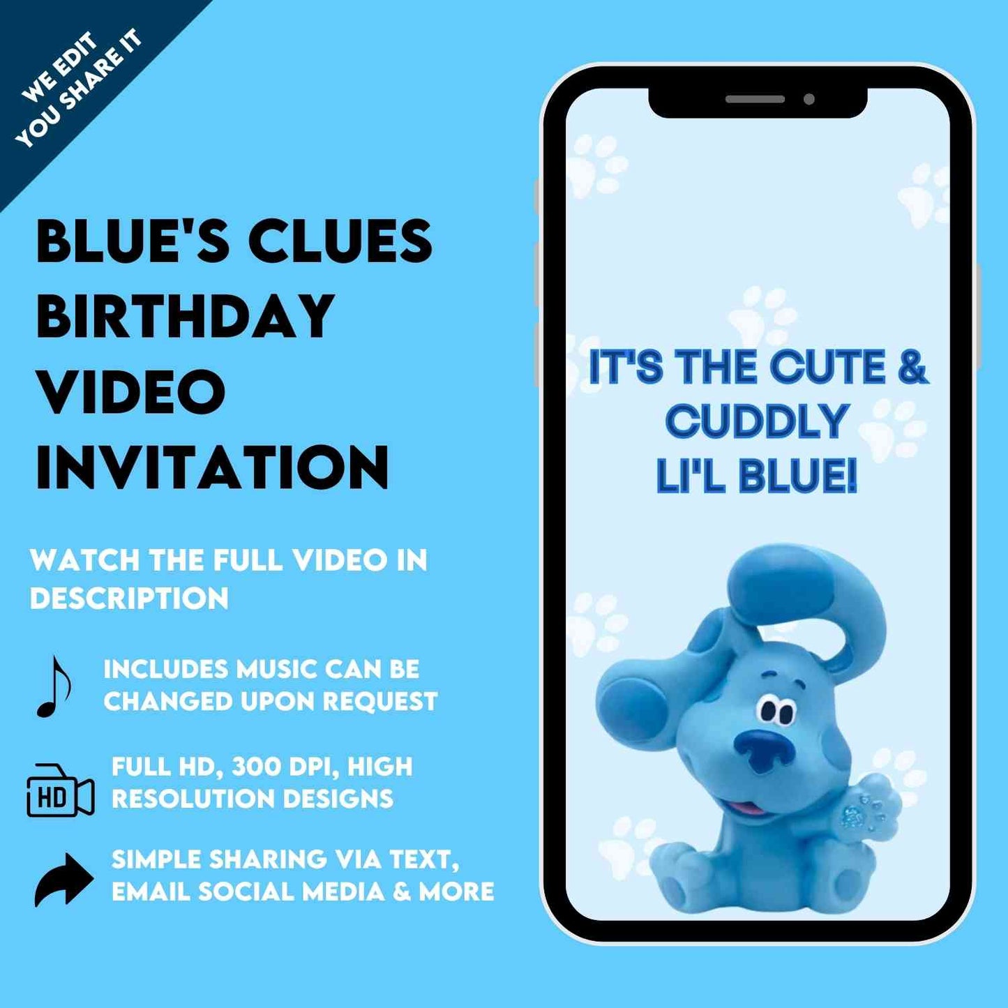 Blue's Clues Birthday Video Invitation | Personalized Animated Party Invite