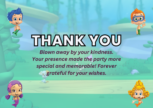 Bubble Guppies' Birthday Thank You Card For Your Birthday