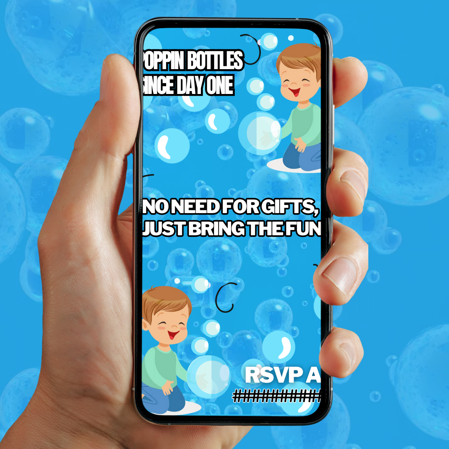 Bubbly Bubbles Birthday Video Invitation | Digital Video Invitation