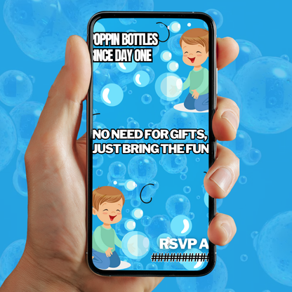 Bubbly Bubbles Birthday Video Invitation | Digital Video Invitation