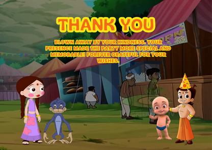 Digital Chhota Bheem Birthday Thank You Card