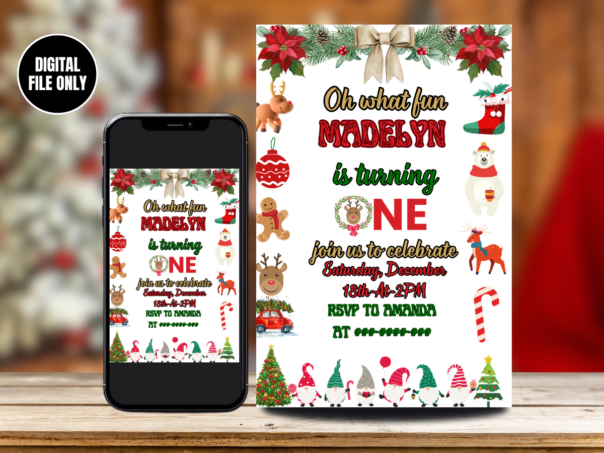 Christmas Party Theme Card Invitation | Christmas Party Theme