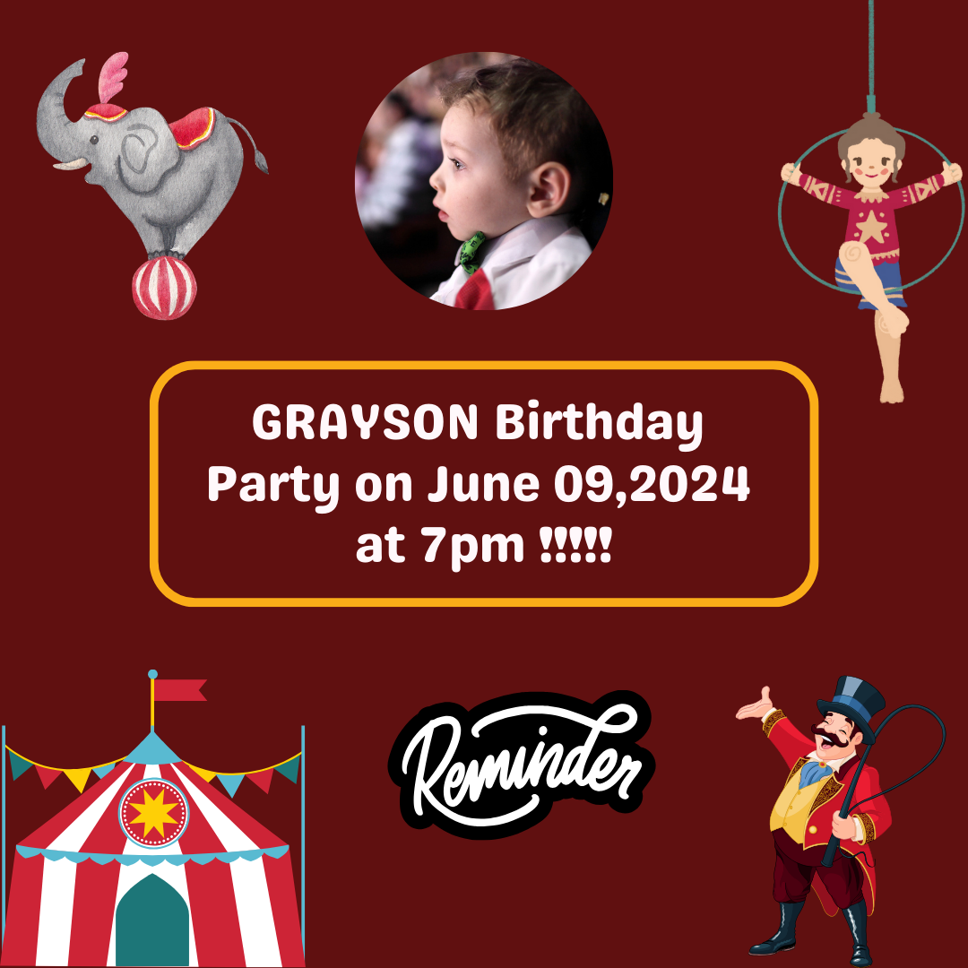 Digital Printable Invitation Party CIRCUS - Invito digitale compleanno,  messaggisti…