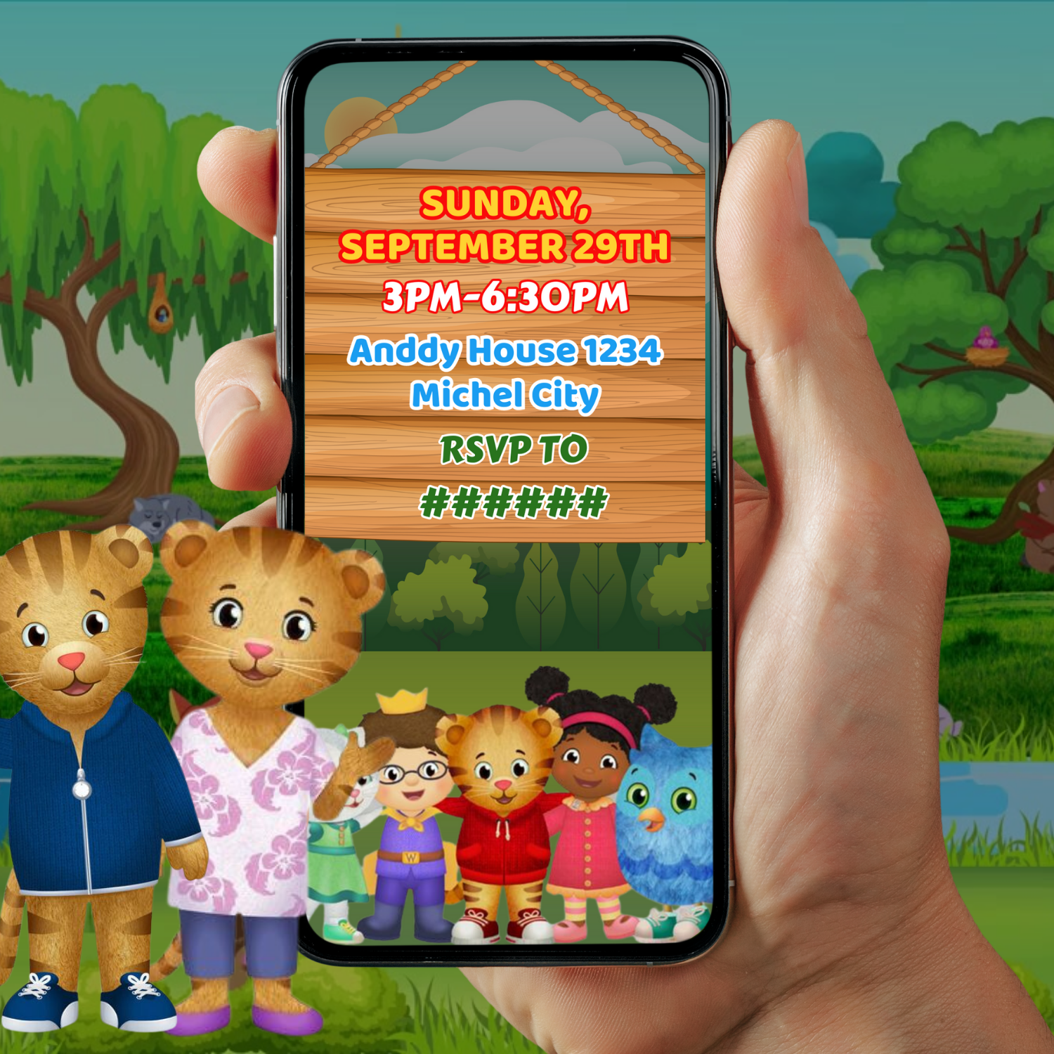 Daniel Tiger Birthday Party video Invitation | Digital Birthday Video Invitation