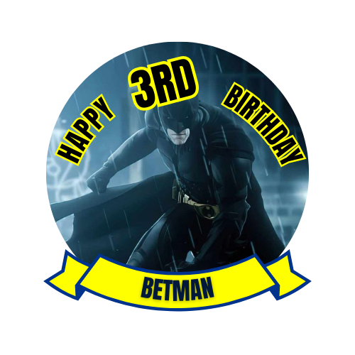 Digital Batman Birthday Cake Topper