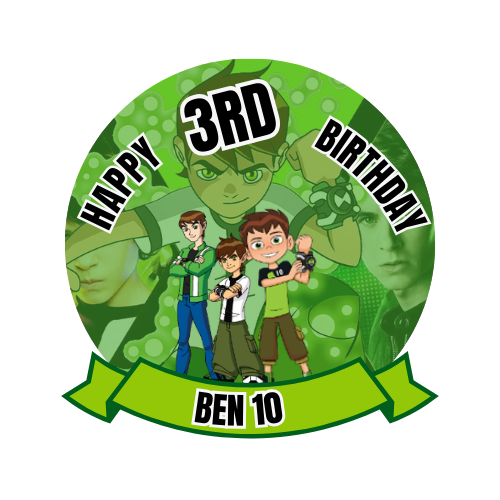 Digital Ben 10 Birthday Cake Topper