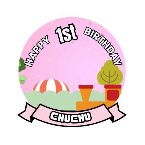 Digital Chuchu Birthday Cake Topper