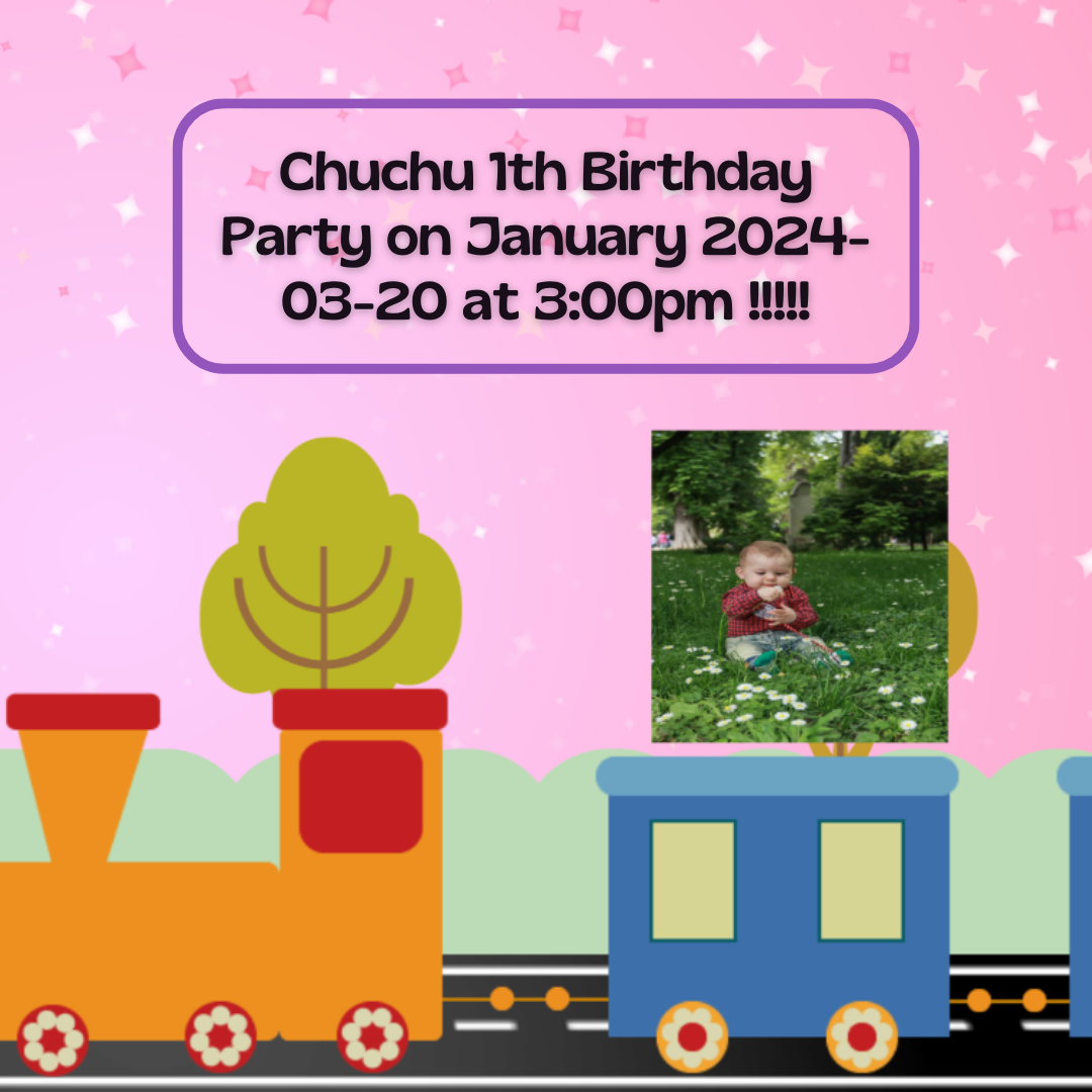 Digital Chuchu Birthday Event Reminder Card
