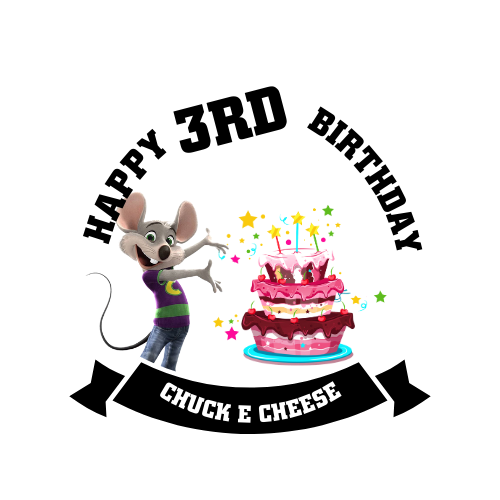 Digital Chuck E Cheese Birthday Cake Topper