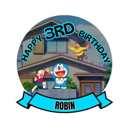 Digital Doraemon Birthday Cake Topper