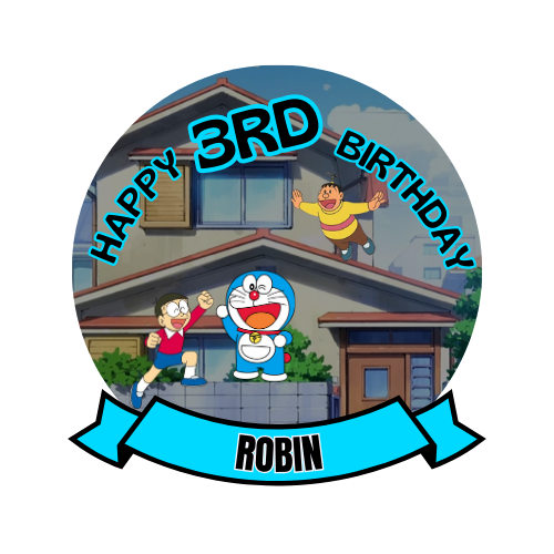 Digital Doraemon Birthday Cake Topper