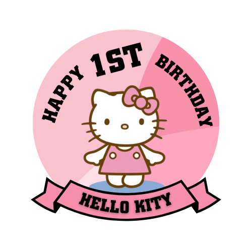 Digital Hello Kitty Birthday Cake Topper