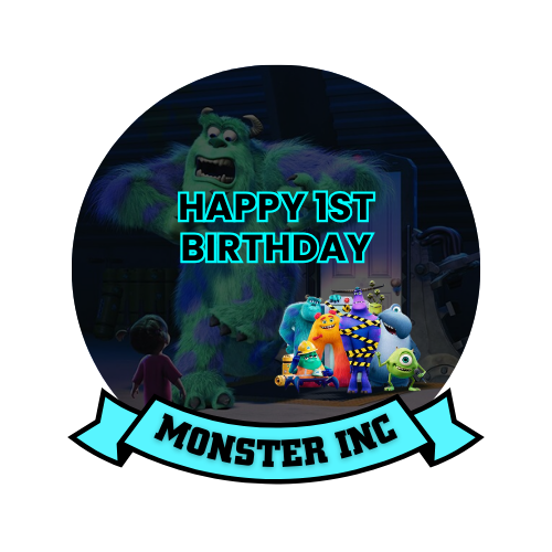 Digital Monsters Inc Cake Topper