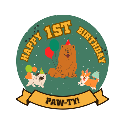 Digital Puppy Party Cake Topper