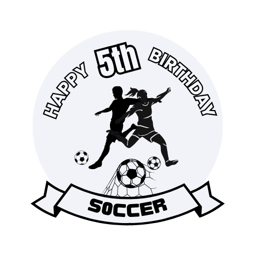 Digital Soccer Birthday Cake Topper