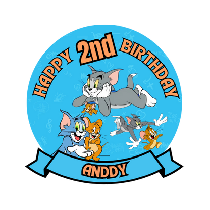 Digital Tom & Jerry Party Cake Topper